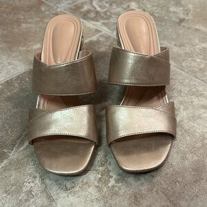 Elegant Metallic Slide Sandals